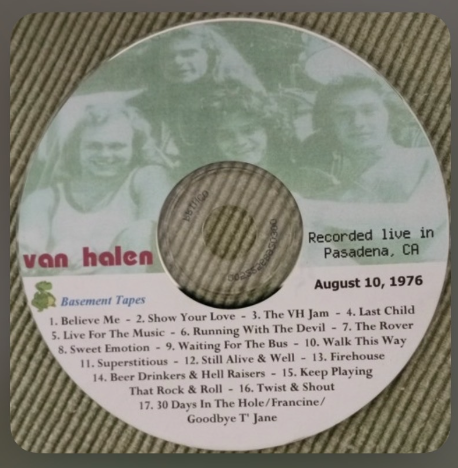 VAN HALEN LIVE  PASADENA 1976 BOOTLEG